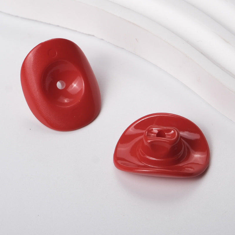 Wholesale of 100PCS/PACK Denim Hats, Perforated Cartoon Acrylic Jewelry Accessories, Beads