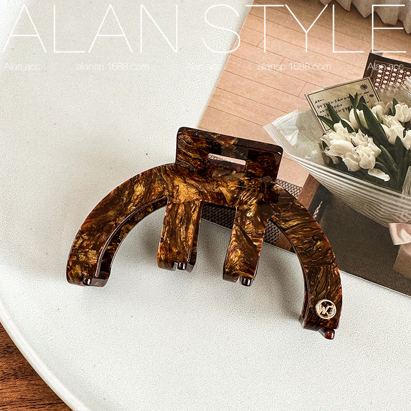 Wholesale France Acetic Acid High-end Wood Grain Color Shark Clip