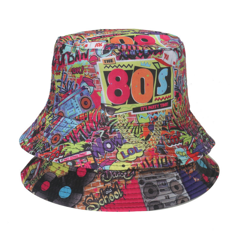 Wholesale Hat Fun Retro Graffiti Polyester Bucket Hat