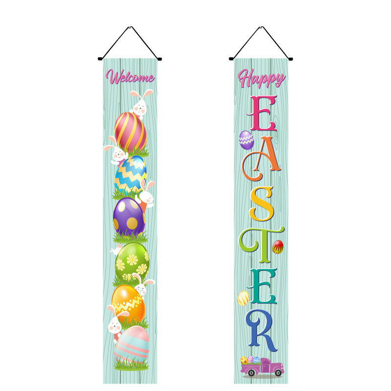 Wholesale Easter Party Decoration Egg Bunny Door Curtain