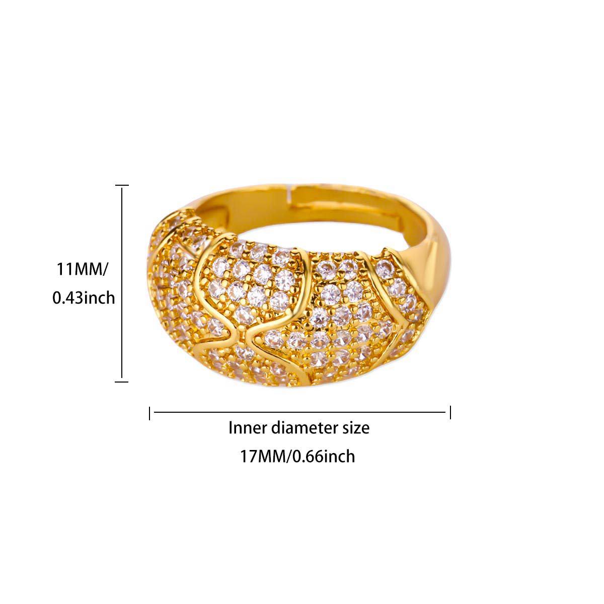 Wholesale Copper inlaid zircon full diamond open ring