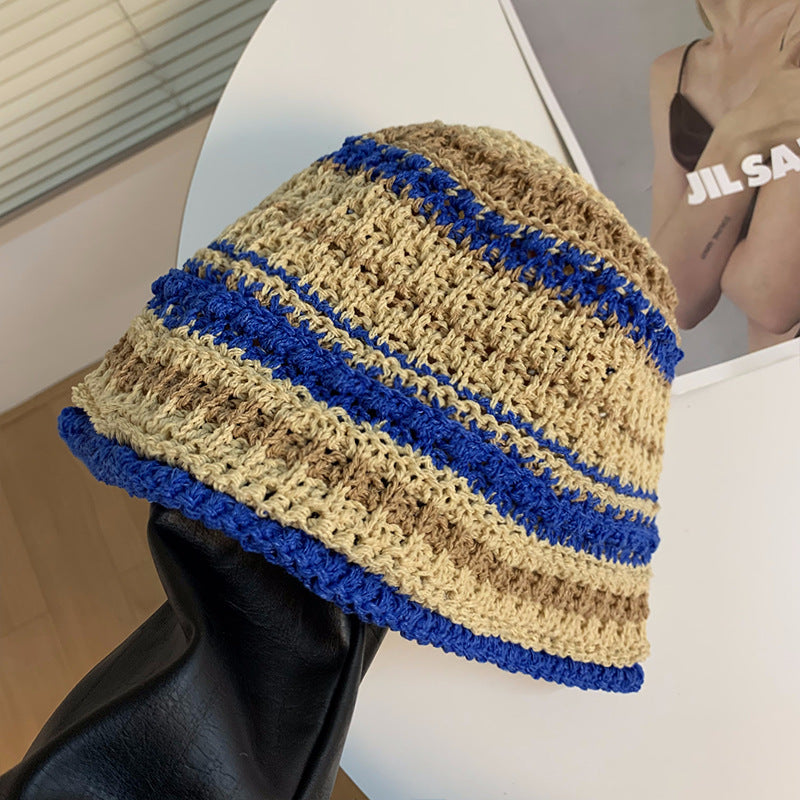 Wholesale Knitted Straw Hollow Bucket Hat