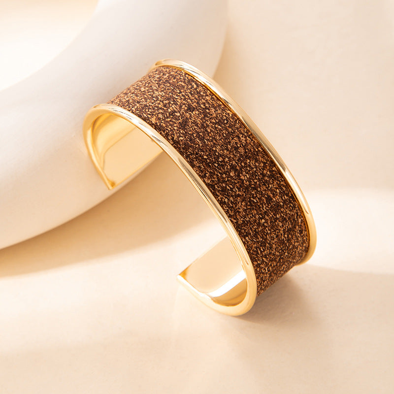 Wholesale Graffiti Cartoon flower Wide Edge Open Bracelet