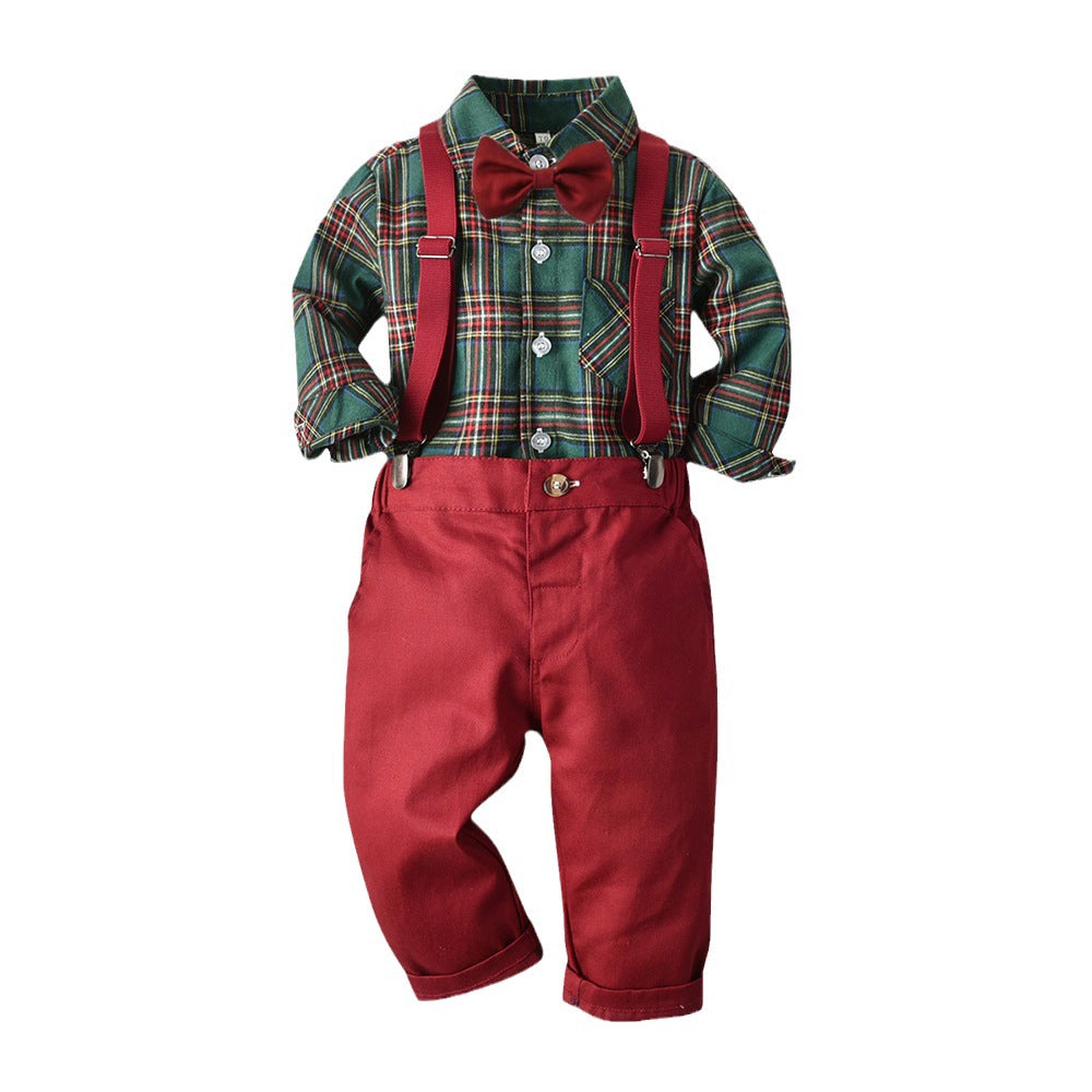 Wholesale Children's Cotton Long Sleeved Plaid Shirts and Gentlemen's Clothing