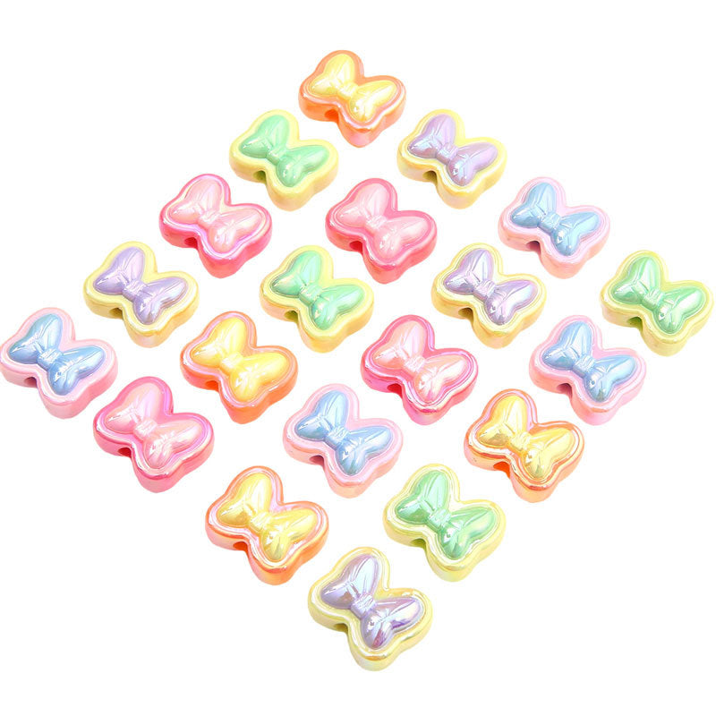 Wholesale Acrylic Double Color Bow Beads