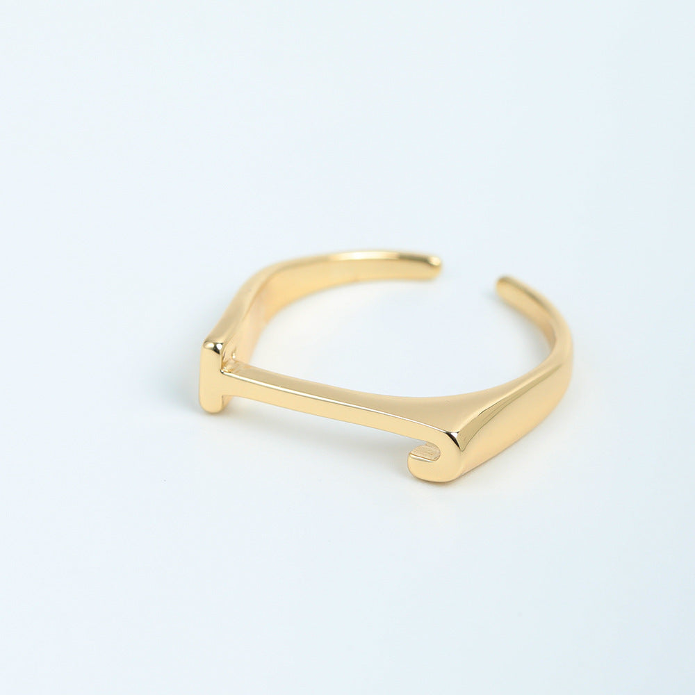 Wholesale Copper 26 Letter Open Ring