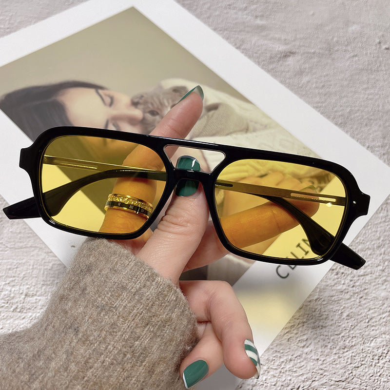 Wholesale New Flat Double Bridge PC Sunglasses