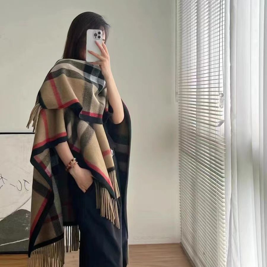 Wholesale Autumn and Winter Cashmere Plaid Warm Shawl Scarves