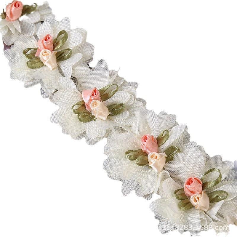 Wholesale 5CM 3D Chiffon Flower Lace Clothing Accessories for Handmade DIY