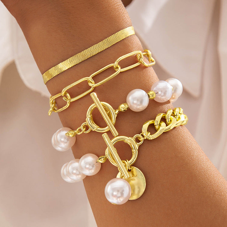 Wholesale Geometric  Flower Beaded Bracelet Jewelry Four-Piece Set