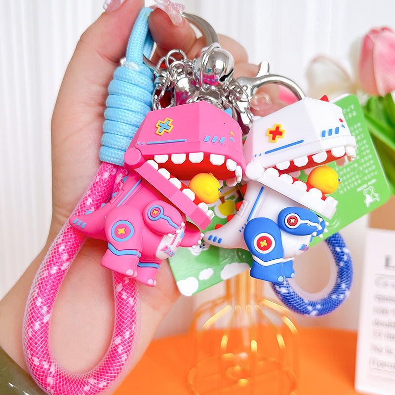 Keychains de silicona de dinosaurio mecha al por mayor