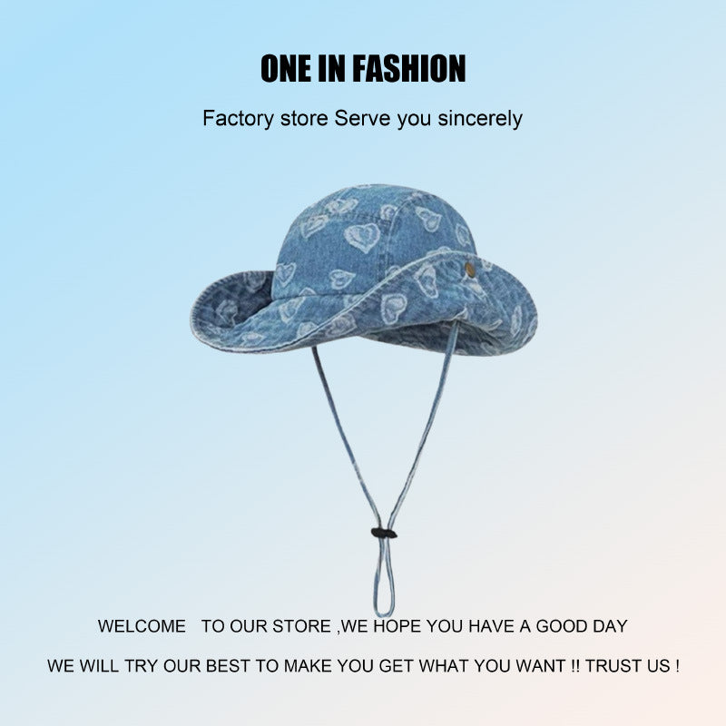 Wholesale Valentine's Day Love Jacquard Denim Fishing Hat