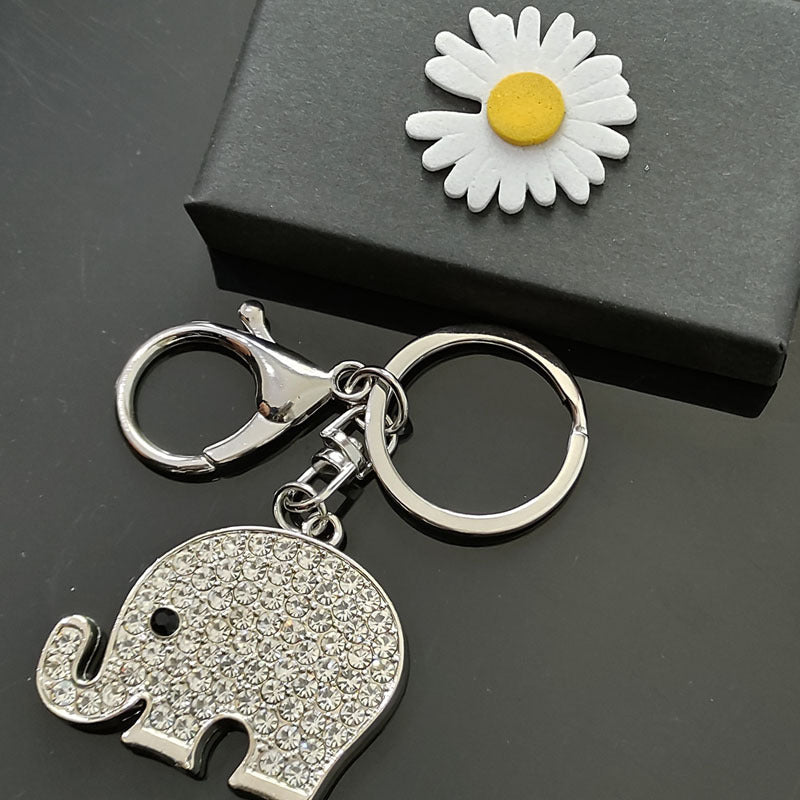Wholesale Diamond Elephant Zinc Alloy Keychain