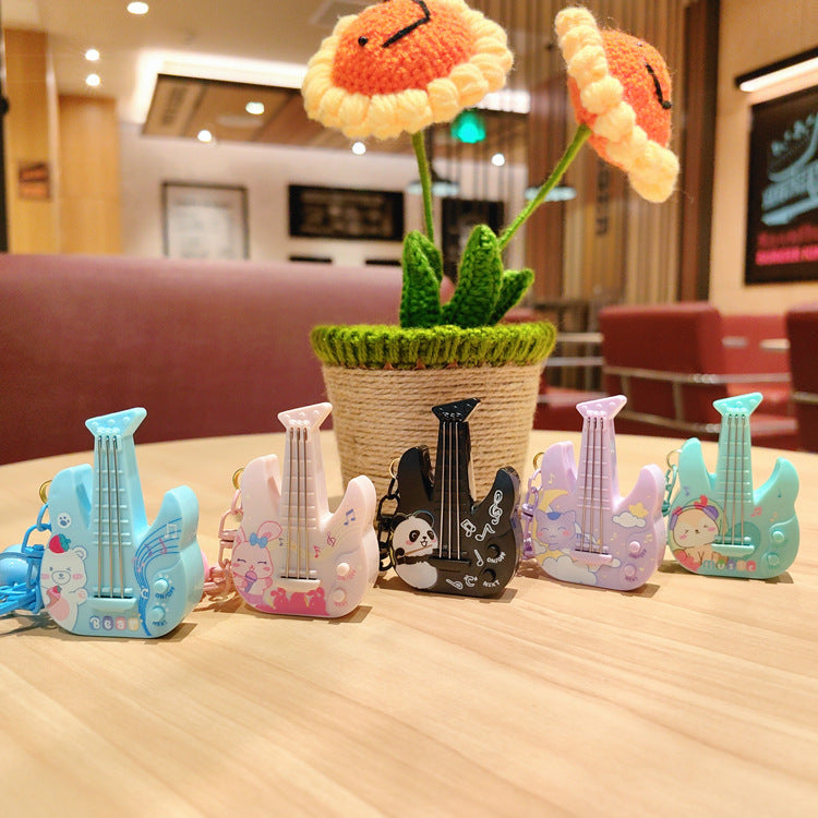 Wholesale Plastic Cartoon Animal Guitar Keychains