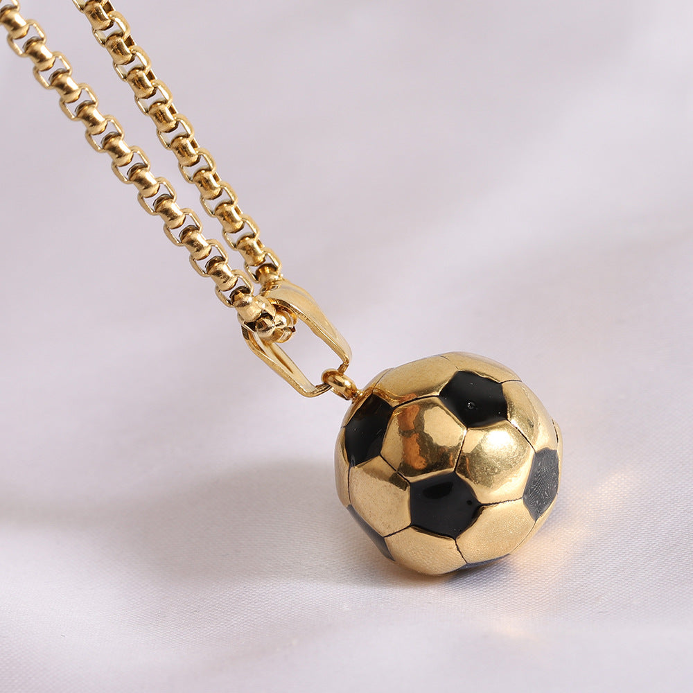 Wholesale 304 Titanium Steel Football Creative Necklaces
