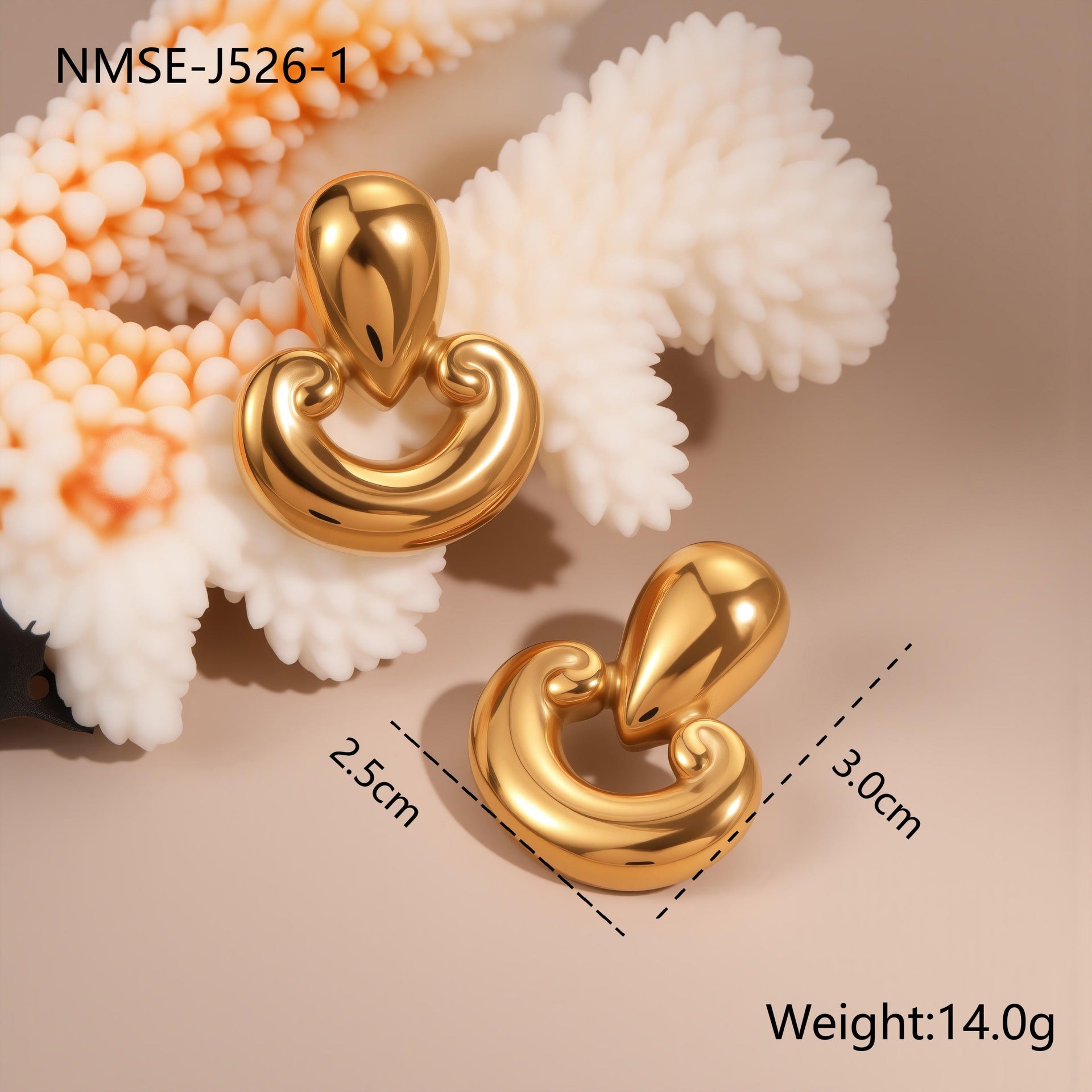 Wholesale  Asymmetric heart-shaped circle Stainless Steel Earrings