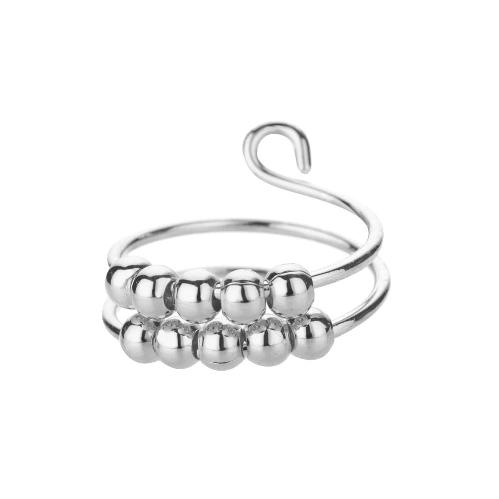 Wholesale Spiral bead rotatable open ring