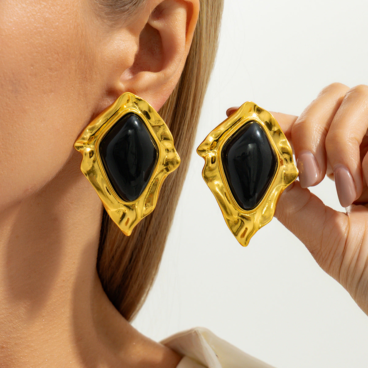 Wholesale Geometric Irregular Folded Acrylic Earrings