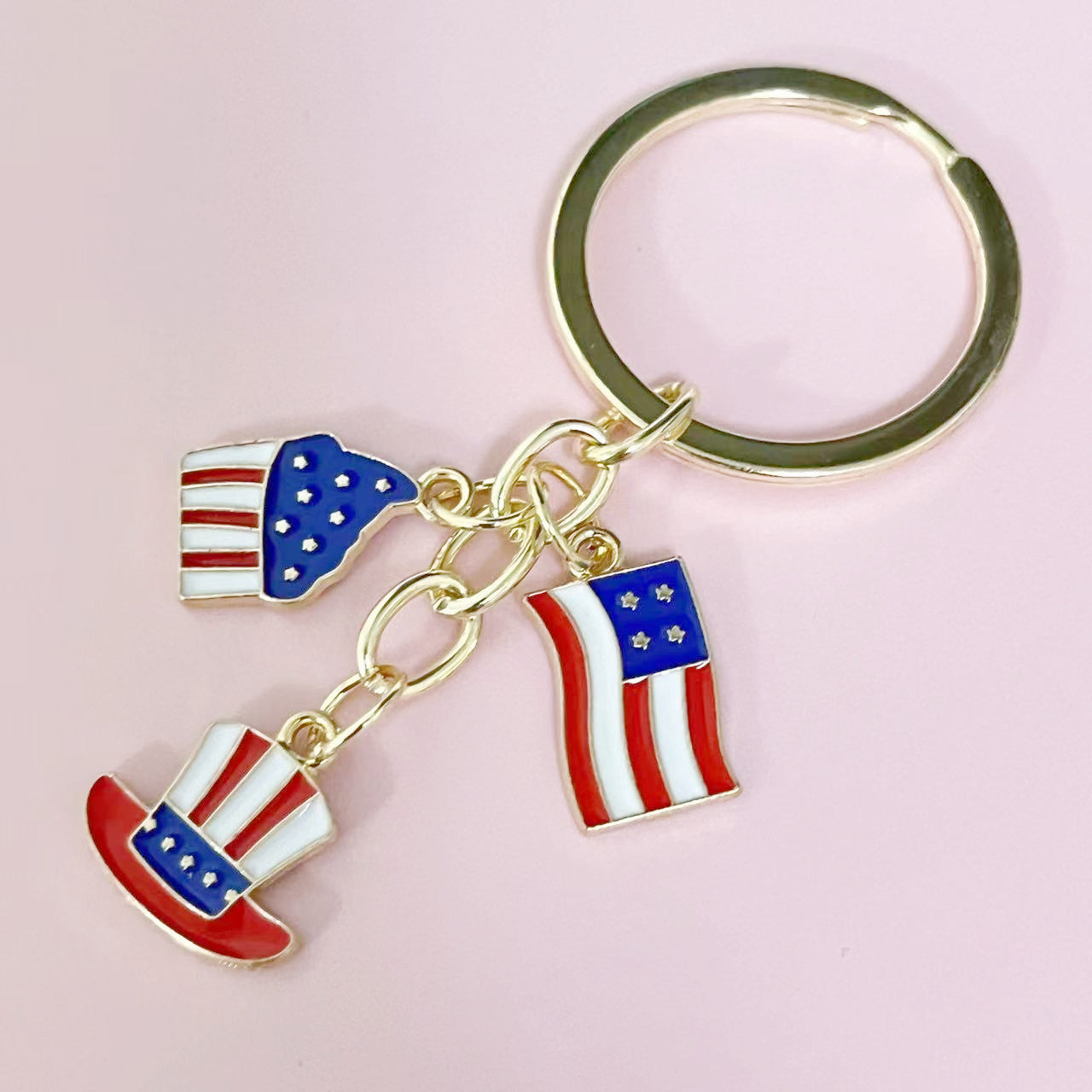 Wholesale Metal Independence Day Keychains