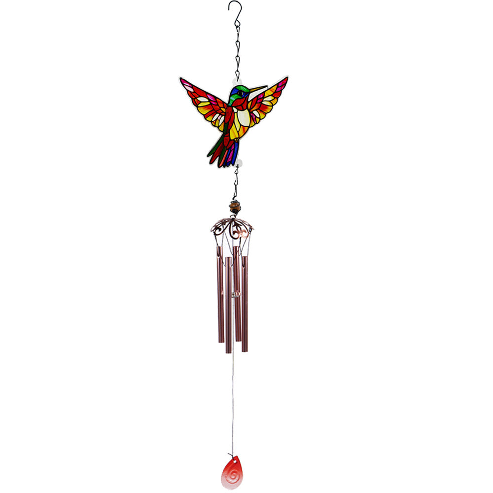 Wholesale Glass Hummingbird Wind Chime Diamond Glass Garden Courtyard Bell Pendant