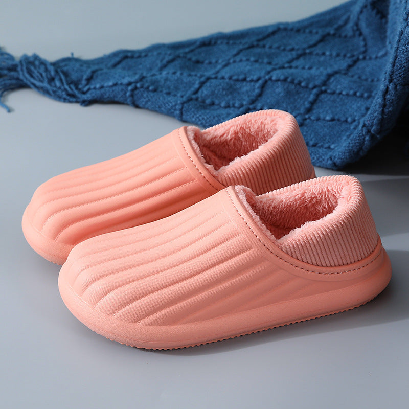 Wholesale New EVA Autumn and Winter Outer Wear Plush Warm Waterproof Thick-soled Anti-slip Cotton Slippers