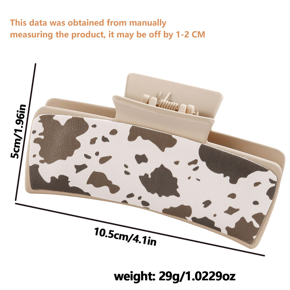 Wholesale Multi Color PU Leather Large Square Shark Claw Clip Trendy Hair Accessory For Thick Hair Gift