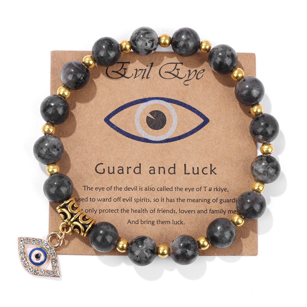 Wholesale Natural Stone Beads Devil Eye Pendant Bracelet