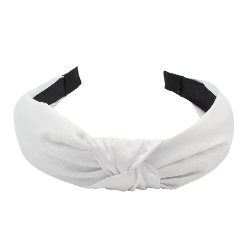 Wholesale Fabric Solid Color Cross Tie Headband
