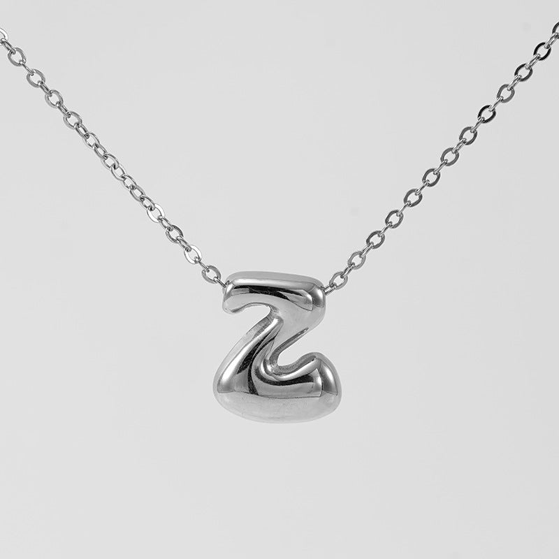 Wholesale Glossy bubble letter necklace for women 26 English letter pendants