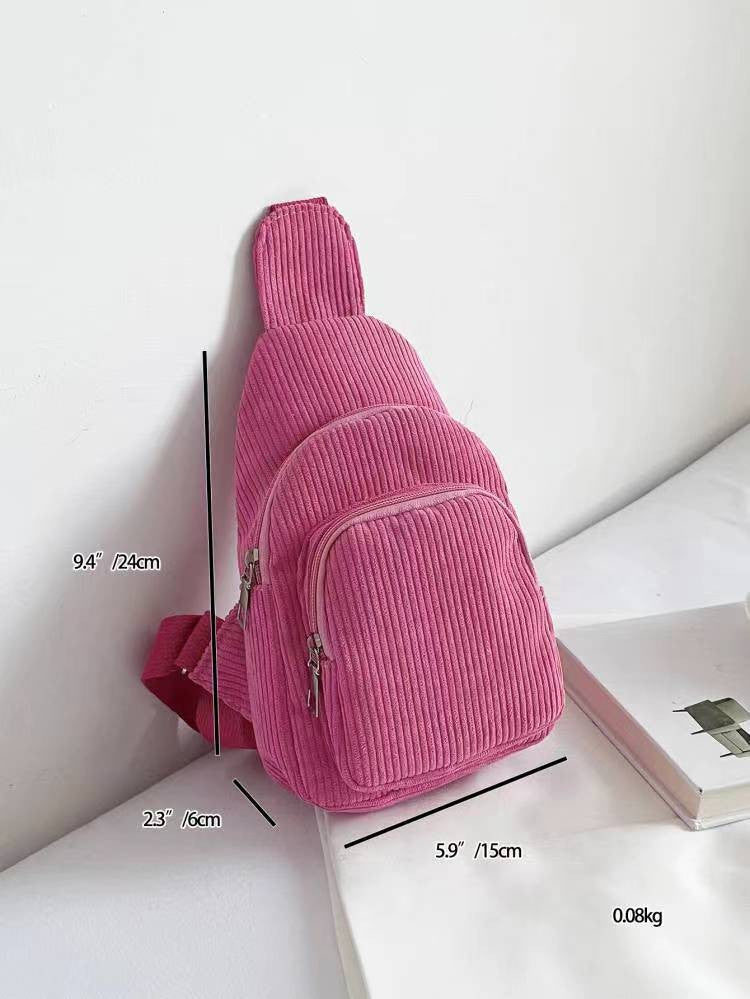 Wholesale Solid Color Chest Bag, Velvet Canvas Bag, Single Shoulder Crossbody Bag