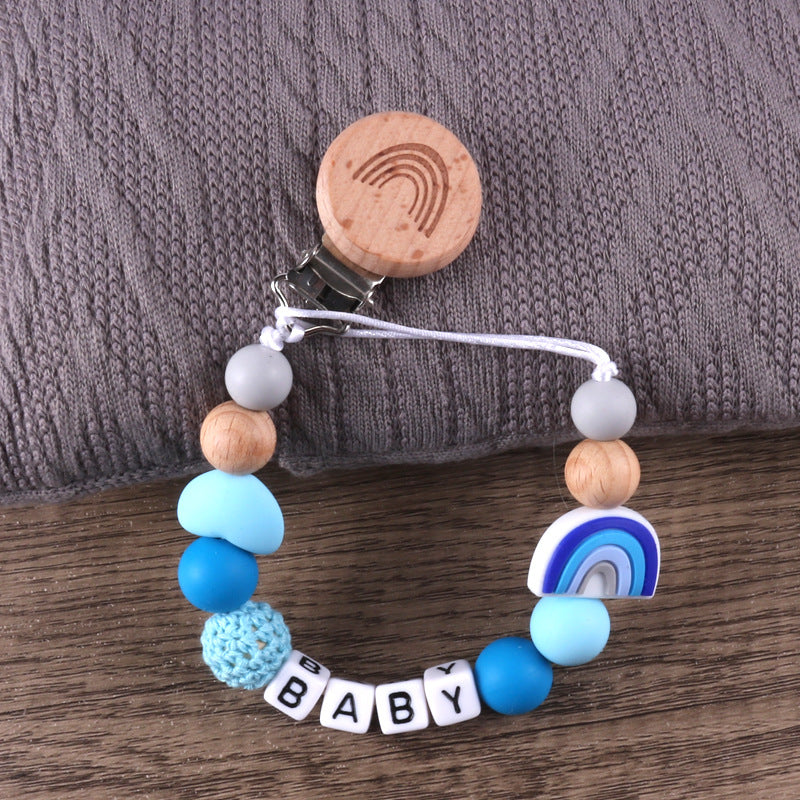 3pcs 3pcs Rainbow Beech Clip Pacifier Cadena Cadena Anti-Drop Clip
