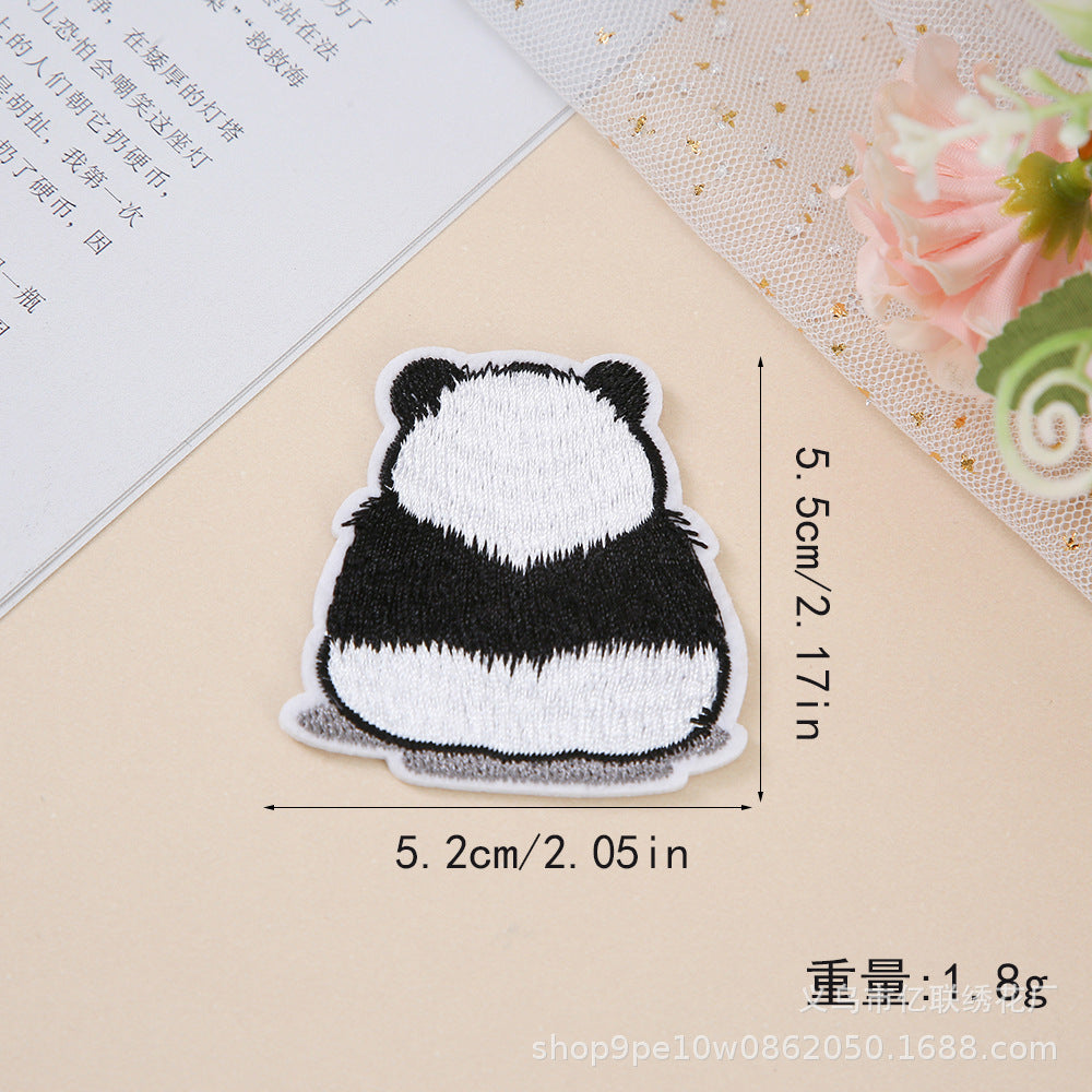 Wholesale Cartoon Panda Embroidery Clothing Hole Patch