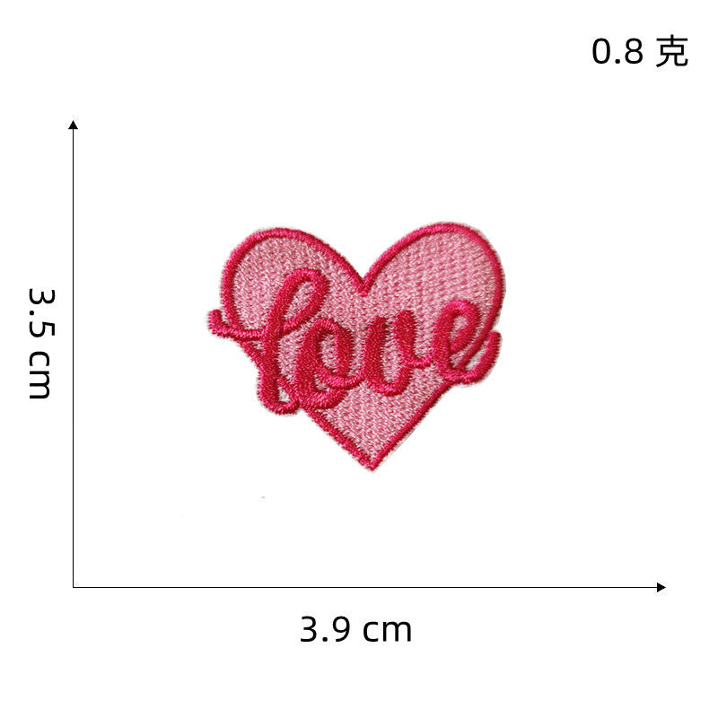Wholesale Cartoon Heart Fabric Embroidery Patch