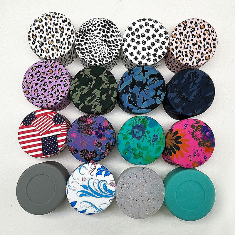 Wholesale Creative simple pattern silicone cup cover insulation film water transfer printing sports kettle space Pot Cup cover cup bottom cover for cups