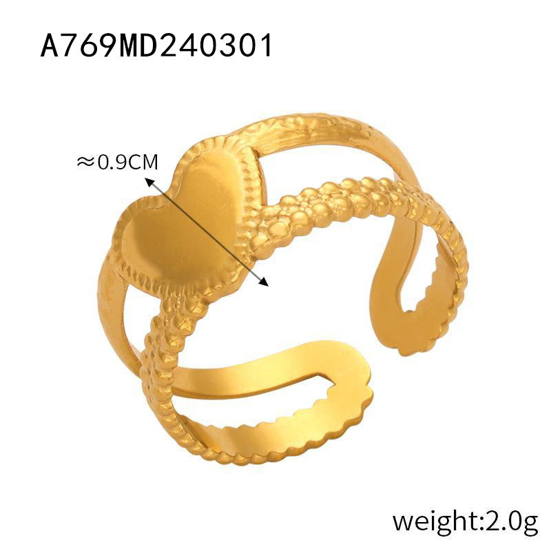 Wholesale Open Titanium Steel Gold Plated Geometric Versatile Ring