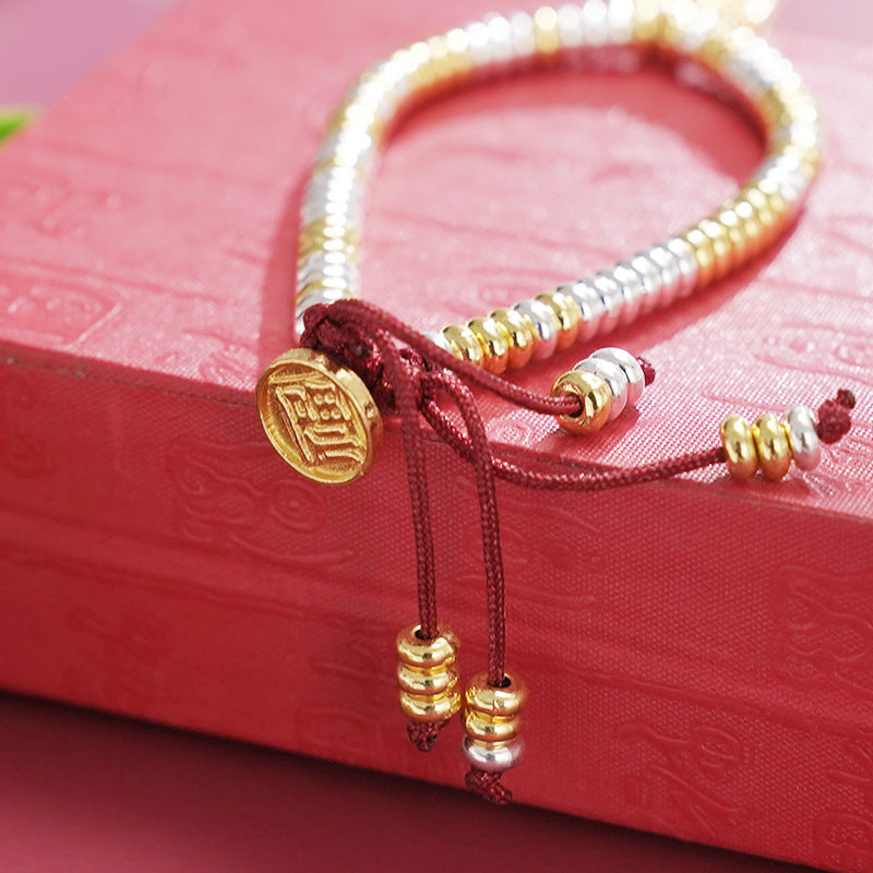 Wholesale Gold and silver mixed immediately get rich scenic area braided bracelet