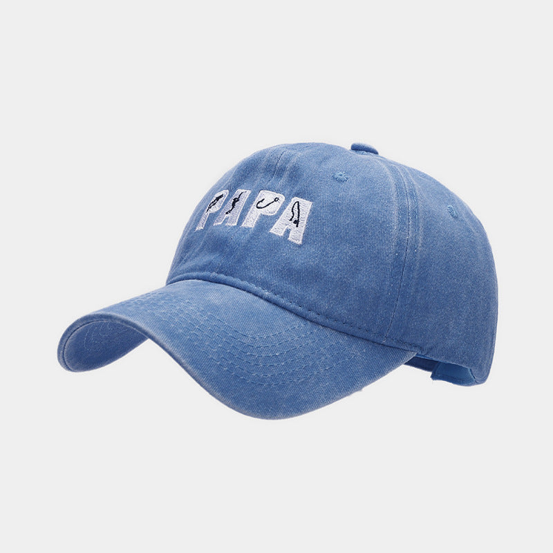Wholesale PAPA Embroidered Washed Sun Protection Visor Baseball Cap