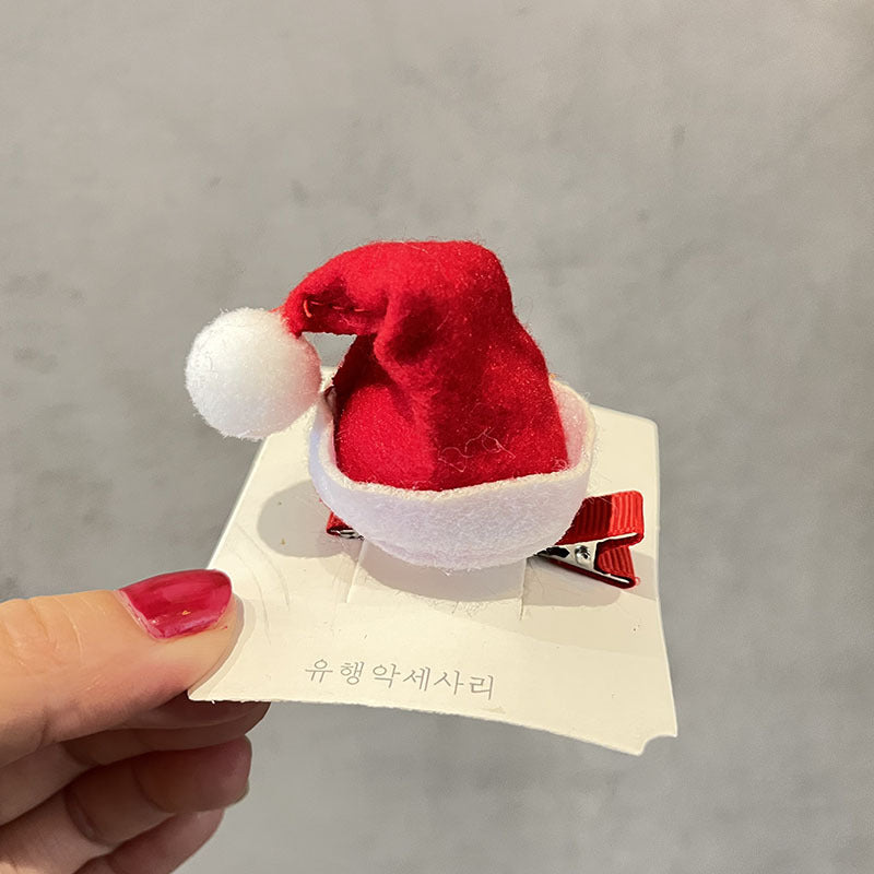 Wholesale Christmas Hats Children's Fabric Hair Clips