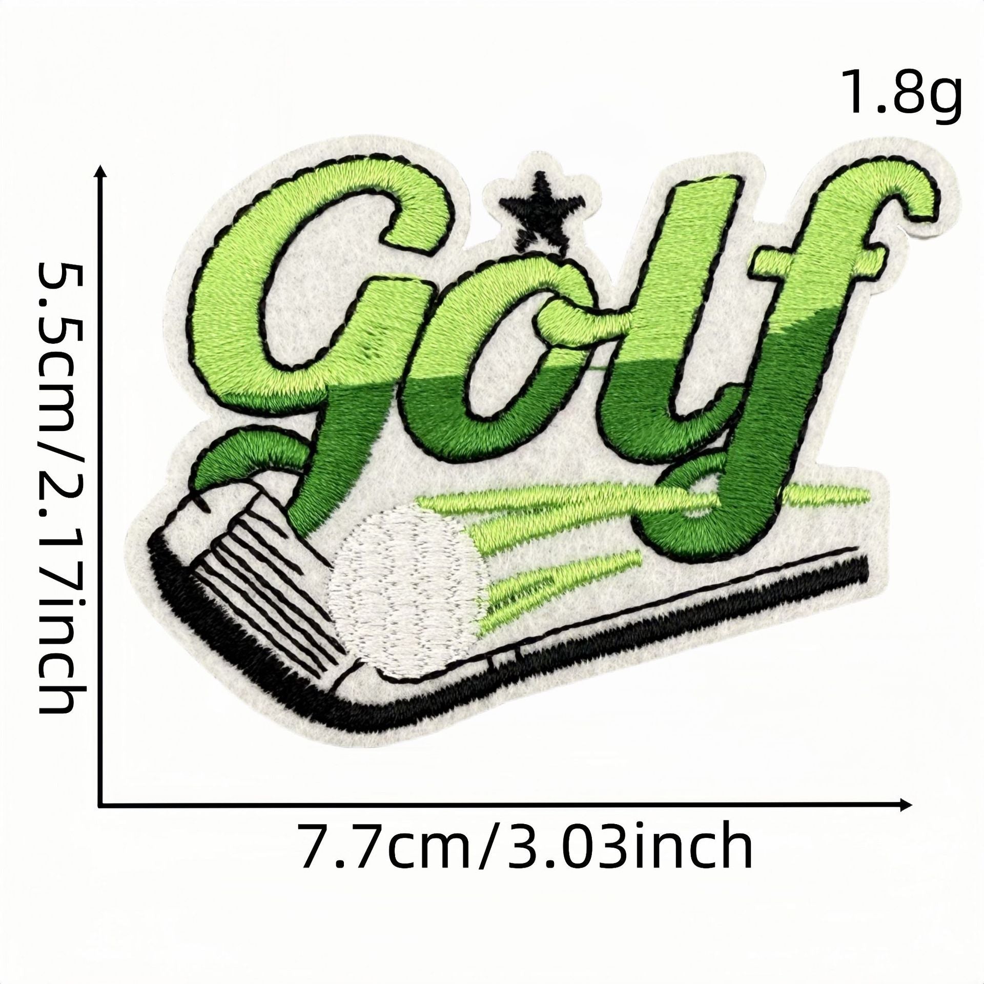 Wholesale Cartoon Golf Embroidered Iron On Patch Green Decorative Cloth Patch For Clothing Bags And DIY Crafts