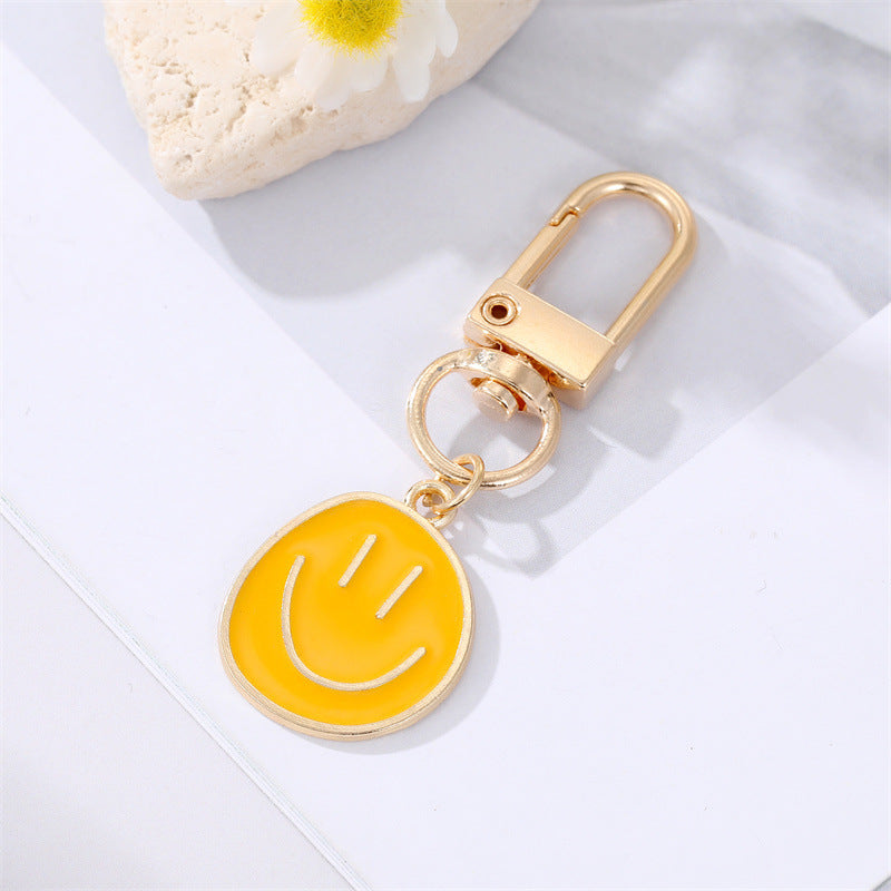 Wholesale Colorful Oil Drip Smile Alloy Keychains