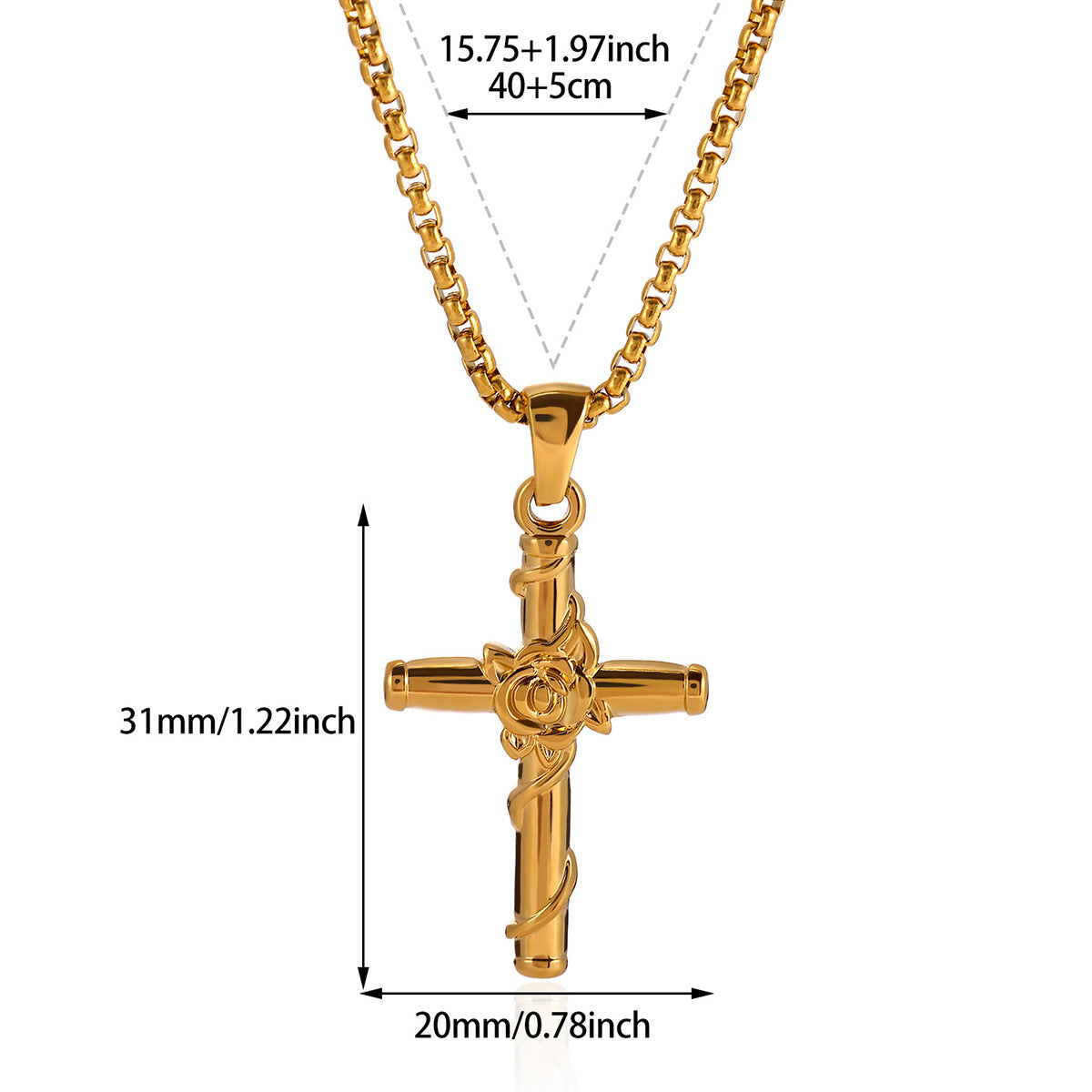 Wholesale Copper Micro-inlaid Zircon Fashion Snake Cross Necklace