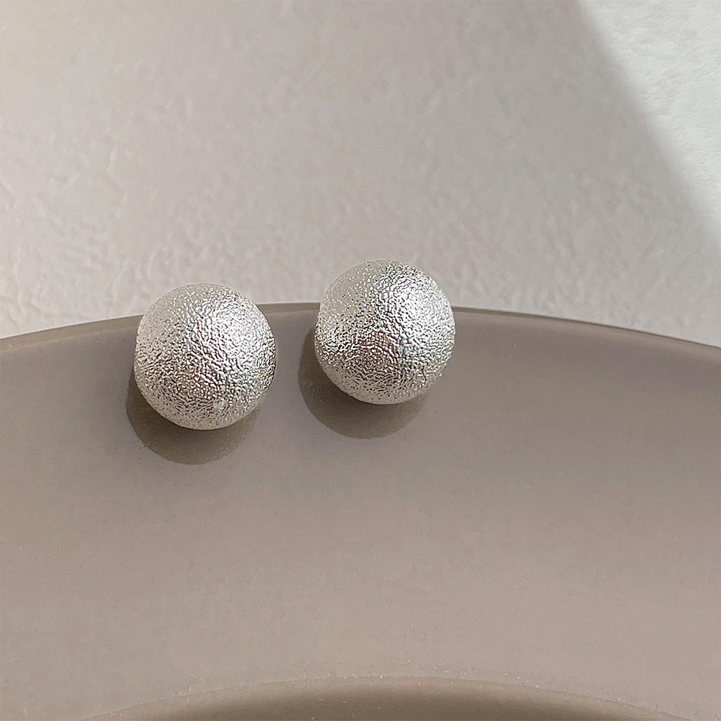 Wholesale Golden brushed frosted geometric earrings