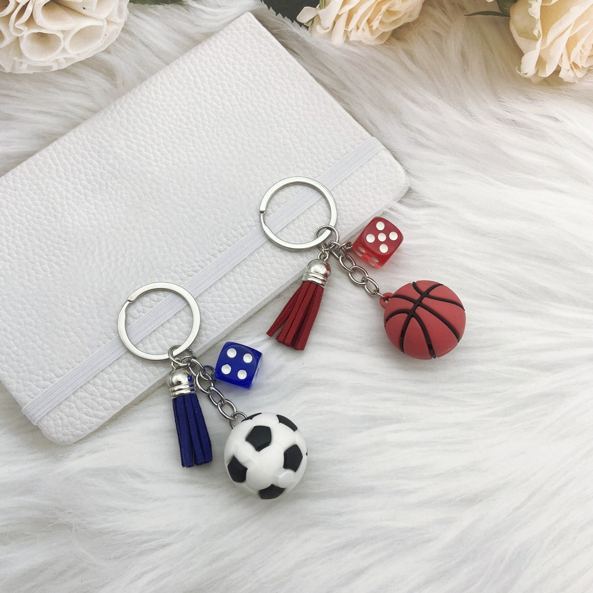 Wholesale Sports, Football, Basketball, Dice, PVC Keychains
