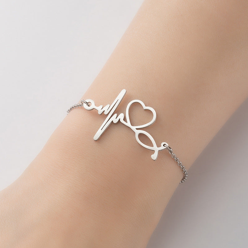 Wholesale Geometric Star Moon Love Bracelet
