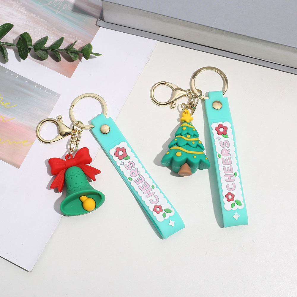 Wholesale Silicone Cartoon Christmas Charm Keychain