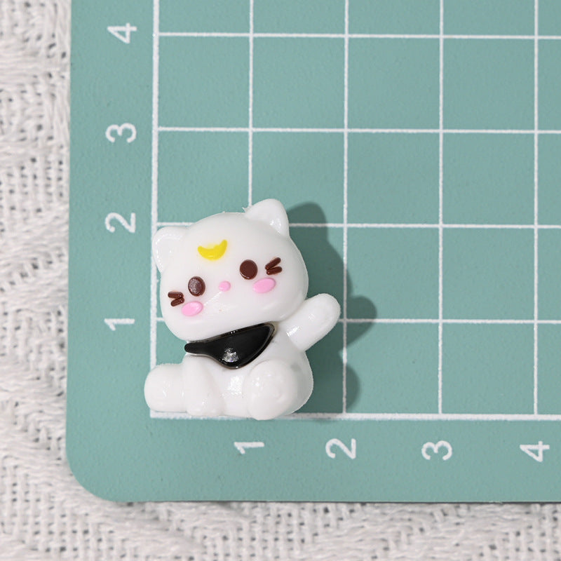 Wholesale 10pcs/pack  Colorful Cute Cat Rubber Beads 3D Focal Beads