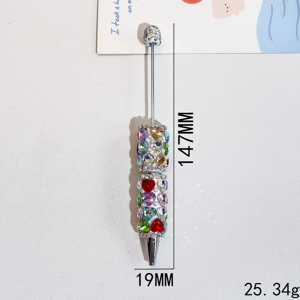 Wholesale 5pcs Heavy Heart Full of Diamond Fancy Beadable Pens