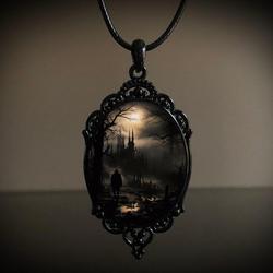 Wholesale Vintage Gothic style bat castle crow cross blood black cat church cemetery vampire vintage necklace