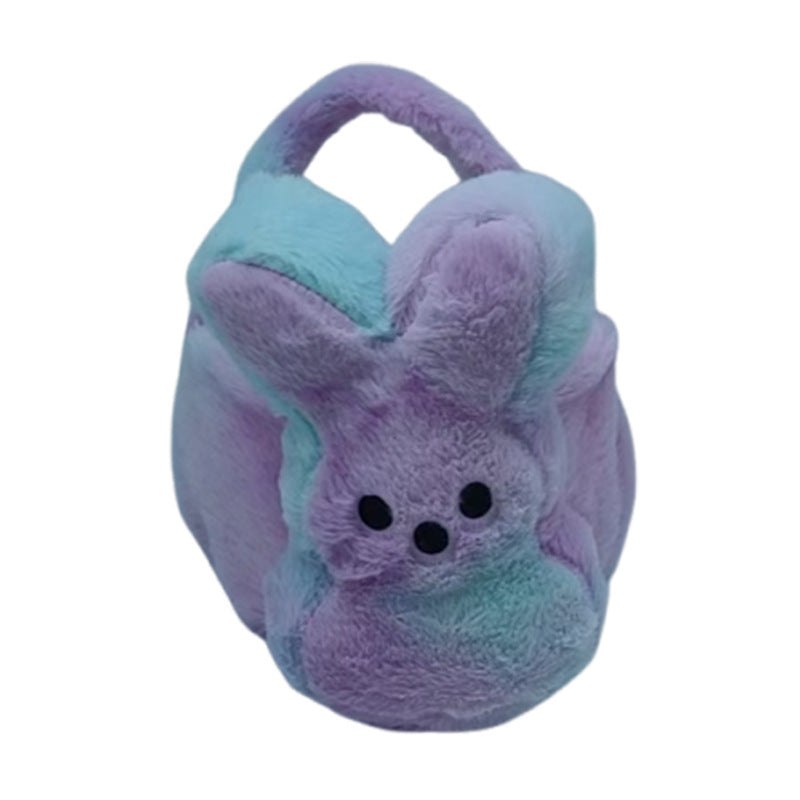 Wholesale Easter Basket Egg Decoration Plush Rabbit Tail Storage Basket