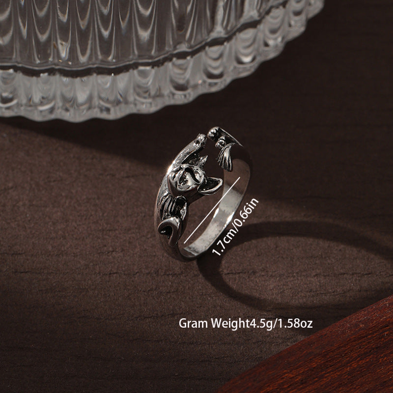 Wholesale Hip-hop Style Trendy Retro Zinc Alloy Open Adjustable Ring